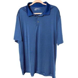 Nike Men’s Tour Performance Dri-Fit Blue & White Stripe Polo Golf Shirt,Size XXL